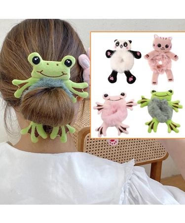 Pulunto Women Plush Hair Tie Set - 6 Cute Cartoon Animal Furry Hair Scrunchies for Girls and Women - Buy Online on GoSupps.com