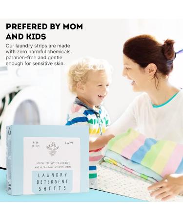 ECO ROOTS Laundry Detergent Sheets - 64 Loads | Eco-Friendly Natural Fresh Breeze Scent | Travel Size Liquidless Detergent Strips | Zero Waste & Plastic Free Sustainable Products - Buy Online on GoSupps.com