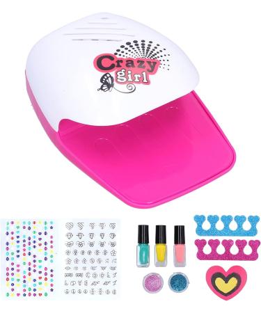 Nail Art Studio for Girls Children Nail Art Set Little Girl Nail Art Gel Polish Dryer Glitter Powder Pretend Play Toy Set Kids Nail Art Salon Set (18284C) - Buy Online on GoSupps.com