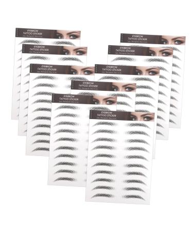 VINTORKY Eyebrow Stickers 10pcs Waterproof Sticker Makeup Stickers Supplies Shaping for D Fake Black Artificial Eyebrows