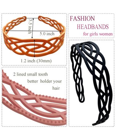 Springtime 6pcs Wide Plastic Headbands for Women - Fashion Hair Accessories for Girls with Teeth - Thick Hair Hoops - Buy Online on GoSupps.com