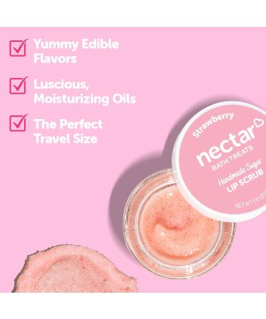 All Natural Vegan Strawberry Lip Scrub | Sugar Exfoliator & Lip Polish | Gentle Conditioning Lip Care Gift for Women & Girls - Buy Online on GoSupps.com