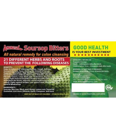 Amenazel Soursop Bitters 16oz - Natural Digestive Health & Wellness Tonic - Buy Online on GoSupps.com