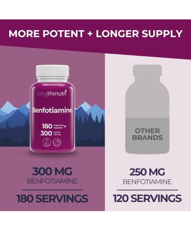 Benfotiamine 300mg 180 Vegetarian Capsules | Fat-Soluble Vitamin B1 Supplement for Circulation & Nervous System - Buy Online on GoSupps.com