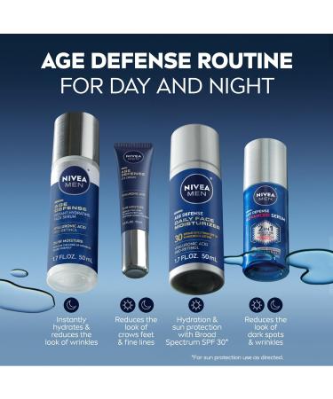 NIVEA MEN Age Defense Daily Face Moisturizer with Broad Spectrum SPF 30 Sunscreen Pro-Retinol and Hyaluronic Acid Beard-Friendly Face Lotion Helps Defend Against UVA/UVB Rays 1.7 Fl Oz Bottle 1 Fl Oz (Pack of 1) - Buy Online on GoSupps.com