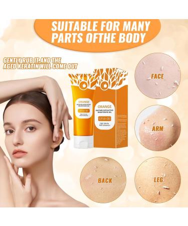 Orange Exfoliating Gel - Orange Enzyme Exfoliating Gel for Face & Body Deep Cleansing Peeling Scrub to Unclog Pores Remove Blackheads & Moisturize Skin Gentle Exfoliator for All Skin Types - Buy Online on GoSupps.com