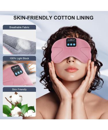 Bluetooth Sleep Headphones Eye Mask - Comfortable Headphones for Side Sleepers/Office/Travel - 14 Hrs Music Playing - Pink - Buy Online on GoSupps.com