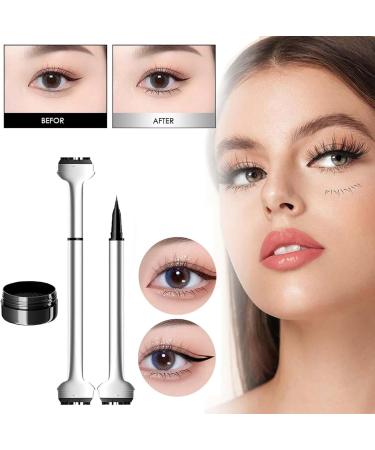 Lower Lash Stamp 2-in-1 Waterproof Eyeliner and Lower Eyelash Stamp Set Reusable Dual Head Quick Eye Makeup Tool with Ink (Brown) - Buy Online on GoSupps.com