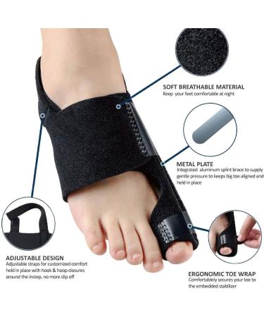 Bunion Corrector Kit for Women and Men - Orthopedic Splint & Protector with Bunion Pads and Toe Exercise Strap - 9 Pieces - Buy Online on GoSupps.com