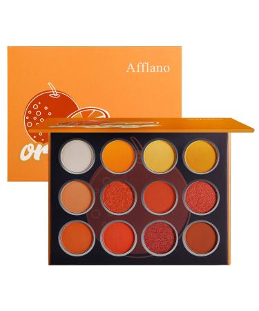 Afflano Gold Yellow Orange Eyeshadow Palette - High Pigment Matte Shimmer Shades for Long-Lasting Sunset Fall Looks on Brown Eyes - Perfect for Women, Men, and Black Skin - Buy Online on GoSupps.com
