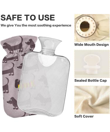 Shop Naanle 2L Transparent Hot Water Bottle with Dachshund Cover | Pain Relief & Warmth Therapy for Bed & Feet - Buy Online on GoSupps.com