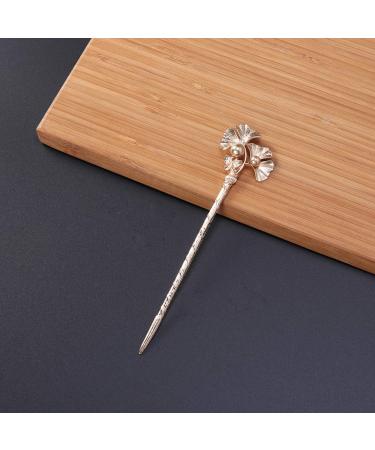 Lurrose Vintage Ginkgo Leaf Hair Chopsticks | Retro Brown Hairpin & Barrette Hair Decor - International Shipping Available - Buy Online on GoSupps.com