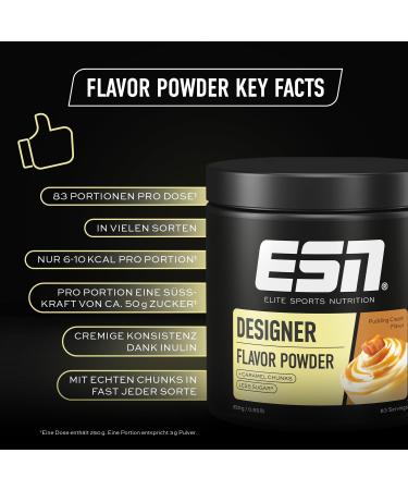ESN Designer Flavor Powder Pudding Cream 250g - Low Sugar & Calorie Dessert Mix | Made in Germany - Buy Online on GoSupps.com
