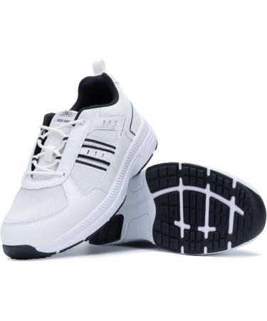 Mens Walking Shoes Wide Running Sneakers with Arch Support - Lightweight Diabetic Athletic Tennis Shoes - Size 11.5 White/Black - Buy Online on GoSupps.com