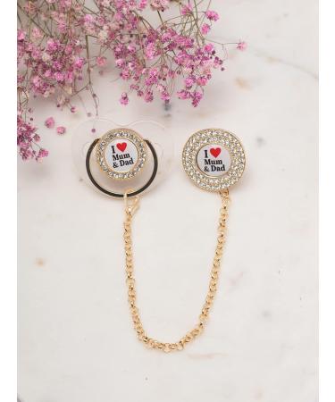 Buy G k-T rk Pacifier Chain & Pacifier - I Love Mum & Dad | International Shipping - Buy Online on GoSupps.com