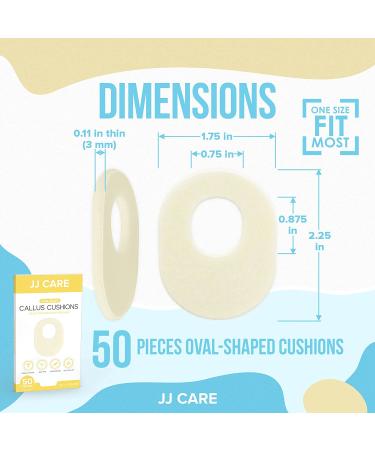 JJ CARE Callus Cushions (Pack of 50) - Oval Shape Callus Pads for Bottom of Foot - Soft Felt Foot Pads for Women - Callous Remover for Feet Pain Relief - Buy Online on GoSupps.com