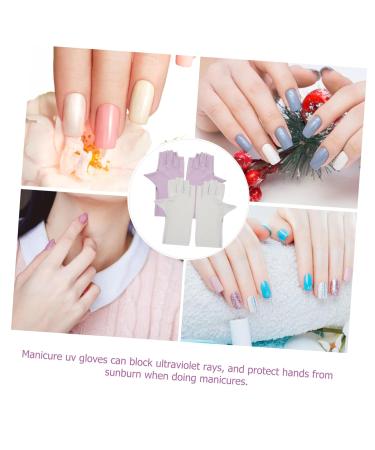 DRESSOOS 2 Pairs pink gloves nail art supplies UV protection gloves manicure UV gloves UV gloves for gel manicures sun protection gloves for women Nylon Nail supplies breathable - Buy Online on GoSupps.com