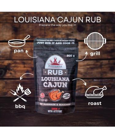 Poppamies Louisiana Cajun Spice Mix - 200g Dry Marinade for Fish Chicken & Vegetables | Perfect for BBQ Grill & Oven - Buy Online on GoSupps.com