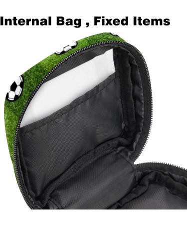 Menstruation Pad Bag with Zipper - Women's Tampon & Napkin Storage Bag (Football with Grass Field) Color 7 | Shop Stylish & Functional Bags for Women & Girls - Buy Online on GoSupps.com
