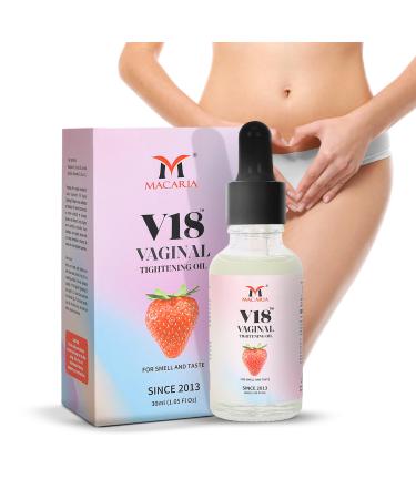 V18 Yoni Oil for Smell & Taste - Vaginal Tightening Oil for Sensitive Intimate Areas - Coochie Tightness Oil for Tight Narrow Vaginas - Para Apriete Vajinal with Strawberry Flavor - for Women & Girls