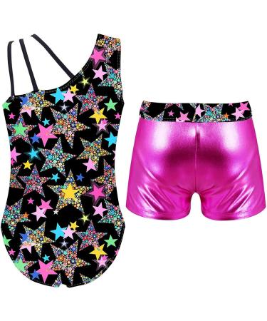 TiaoBug Kids Girls Sleeveless Dance Leotard with Boyshorts Set - Black, 8 Years | Gymnastics Dancewear - Buy Online on GoSupps.com