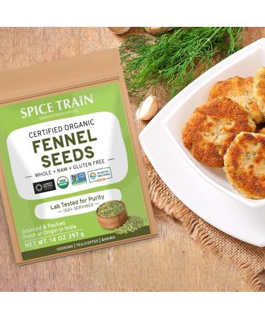Organic Fennel Seeds (397g/14oz) from Rajasthan, India | USDA Certified | Anti-inflammatory | Ideal for Cooking & Beverages | Resealable Pouch - Buy Online on GoSupps.com