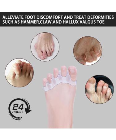 Silicone Toe Separators (2 Pair) - Toe Straighteners and Spacers for Curled, Overlapping Toes - Toe Stretcher for Toe Relaxation and Relief - Transparent Color - Buy Online on GoSupps.com
