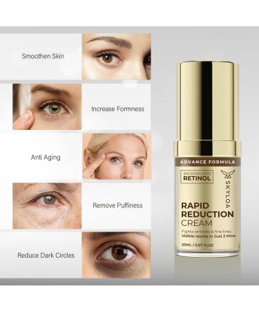 Retinol Eye Cream - Anti-Aging Under Eye Serum for Dark Circles & Puffiness | Hyaluronic Acid & Caffeine | Reduces Wrinkles & Fine Lines (20ML - Buy Online on GoSupps.com
