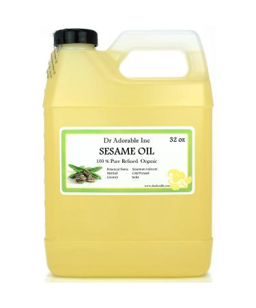 Sesame Seed Oil Refined Organic Pure by Dr.Adorable 32 Oz/1 Quart - Buy Online on GoSupps.com