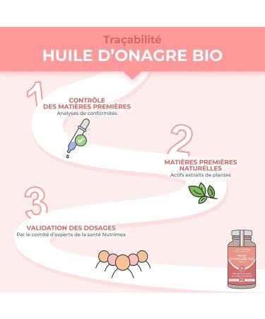 Organic Evening Primrose Oil - 1500 mg including 135 mg of GLA - Cold Pressure 100% Natural - Premenstrual Comfort and Skin Beauty - Premium Quality - 60 Capsules - Nutrimea - Made in France - Buy Online on GoSupps.com