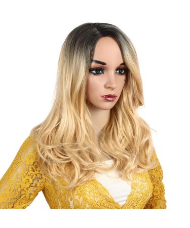 Buy Long Pink Red Gold Curly Synthetic Wig for Women - 70s 80s 60s Cosplay - Brazilian Wavy Hair - Buy Online on GoSupps.com