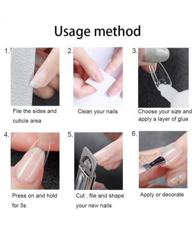 Clear Oval Shaped False Nail Tips - 500PCS Full Cover Acrylic Nails - Buy Online on GoSupps.com