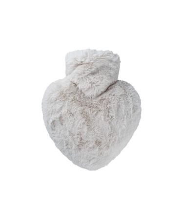 Hugo Frosch hot water bottle heart 1.0 l with fleece cover taupe - Buy Online on GoSupps.com