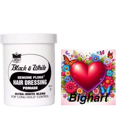 Black and White Pluko Hair Dressing Pomade 200g Wax and a Fridge Magnet - Professional Firm Hold Hair Styling Product For Short to Medium Hair Men and Women hair gel Effective strong versatile - Buy Online on GoSupps.com