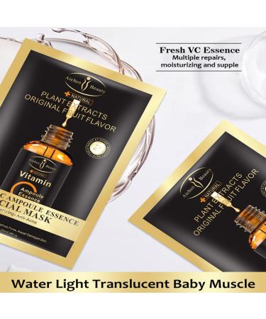 AICHUN BEAUTY Vitamin C Essence Facial Mask - 25ml (10 Pack) | Deep Hydration Moisturizing Sunburn Repair Acne & Wrinkle Removal - Buy Online on GoSupps.com