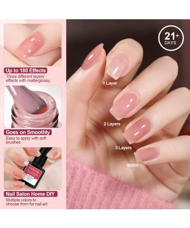 SAVILAND Jelly Gel Nail Polish Set - 30 Translucent Colors | Sheer Matte & Glossy Effects | Perfect for Nail Salons & DIY | Ideal Christmas & Holiday Gift - Buy Online on GoSupps.com