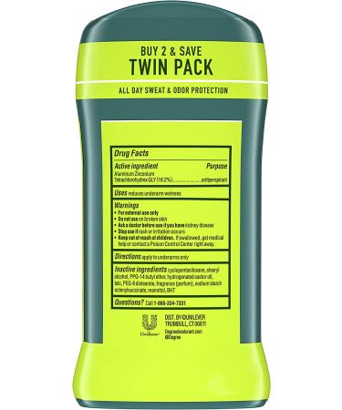 Degree Men Original Protection Antiperspirant Deodorant 48-Hour Sweat & Odor Protection Extreme Blast Twin Pack - 2.7 oz x 2 - Buy Online on GoSupps.com