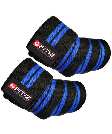 FITIZ Elbow Sleeves Weightlifting Elbow Wraps Heavy Duty Elbow Support Sleeves for Workout Elbow Brace Support Protector for Gym Bodybuilding Cross Training Blue