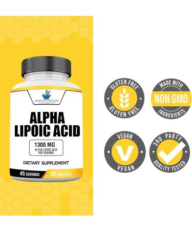 Alpha Lipoic Acid 1300mg | Supports Glutathione & Nerve Health | Antioxidant for Cellular & Liver health | 90 Vegan Capsules - Buy Online on GoSupps.com