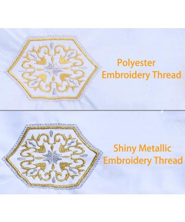 Simthread Metallic Embroidery Machine Thread - 6 Spools (3 Gold + 3 Silver) 500M - Ideal for Embroidery and Decorative Sewing - Buy Online on GoSupps.com