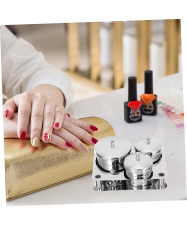 CLISPEED Skin 1 Set Nail Tips Container Mini Dappen Dish Nail Steel Bowl Nail Holder Nail Dappen Dish Guasha Wood Tool for Body Guasha Tool Monomero Mini Tools Stainless Steel Can Acrylic 13x11cm Silver - Buy Online on GoSupps.com