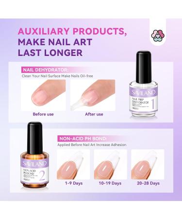 SAVILAND Acrylic Nail Kit - 100% Essential Oil 2oz Clear Powder Liquid Set & Nail Practice Mat - Professional DIY Nail Art for Beginners - Buy Online on GoSupps.com