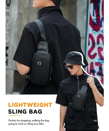 ZXK Co Sling Bag for Men - Waterproof & Durable Crossbody Bag | Small Black Breast Pocket for Cycling Running & Commuting - Buy Online on GoSupps.com