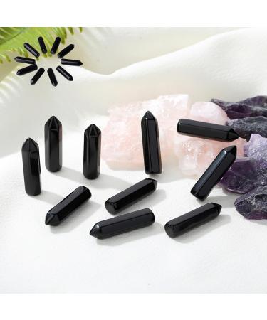 MAIBAOTA Black Obsidian Healing Crystals Gifts Wands Hexagonal Pointed Gemstones Set Bulk for Women Beginner Chakra Stones Nature Reiki Spiritual Energy Balancing Protection Crystal 10pcs Black Obsidian Crystal - Buy Online on GoSupps.com