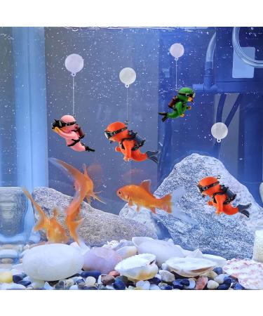 Taicols 4-Piece Floating Aquarium Decoration | Fish Tank Ornaments & Accessories | Unique Divers Ornament for Stunning Aquariums - Buy Online on GoSupps.com