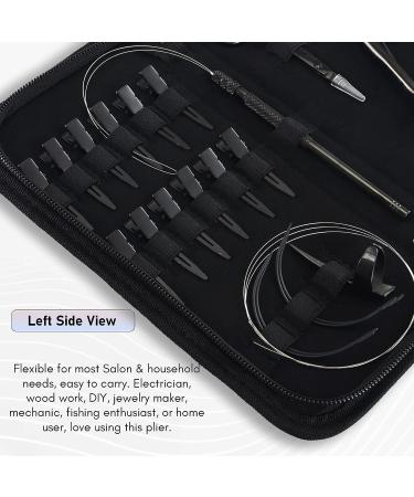 Hair Extension Tools Kit: 2 Hole Micro Beads, Microlink Crimping Plier, Sectioning Clips, Parting Tool, Scissor, Needles Pulling Loop - Black - Buy Online on GoSupps.com