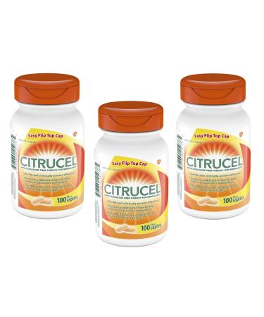 Citrucel Fiber Therapy Caplets for Occasional Constipation Relief 100 Count (Pack of 3)