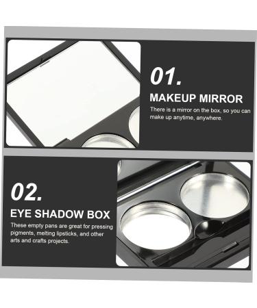 DOITOOL 12 Sets Double Box Eye Shadow Box Highlighter Refillable Tin Jar Empty Eye Shadow Case Travel Sample - Buy Online on GoSupps.com