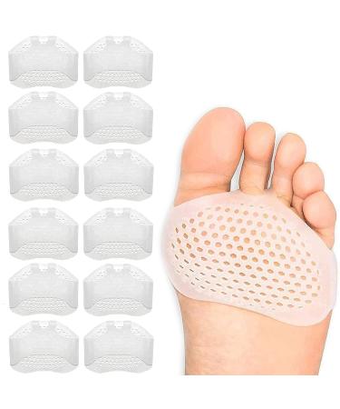 FSZBWL 6 Pairs Metatarsal Pads 6 Pack Ball of Foot Cushions for Women and Men Soft Gel Foot Pads Pain Relief Forefoot Pad Insoles Transparent Breathable Honeycomb
