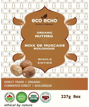EcoEcho Organic Nutmeg Whole - 227g / 8oz - Buy Online on GoSupps.com